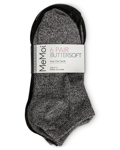 Women's 6 Pair Pack Marled ButterSoft Low-Cut Socks : Color: Black