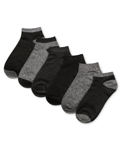 Women's 6 Pair Pack Marled ButterSoft Low-Cut Socks : Color: Black