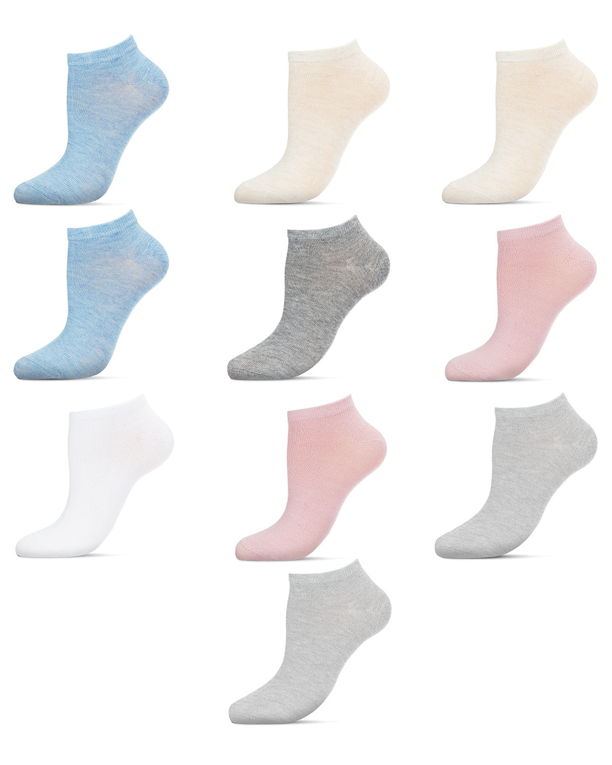 Women's 10 Pair Pack Heathered Pastel Low Cut Socks : Color: Blush