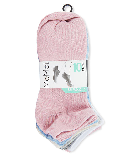 Women's 10 Pair Pack Heathered Pastel Low Cut Socks : Color: Blush