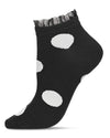 Women's Ruffle Polka Dot Cotton Blend Low-Cut Socks : Color: Black