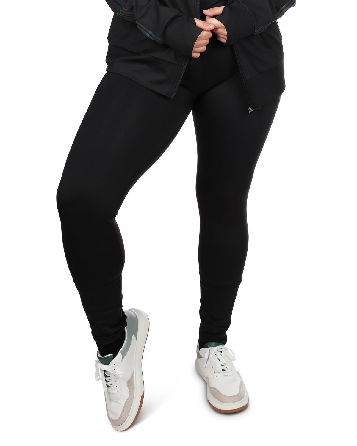 Women's Reflective Rainbow Slim-Fit High-Waist Shaping Performance Leggings : Color: Black