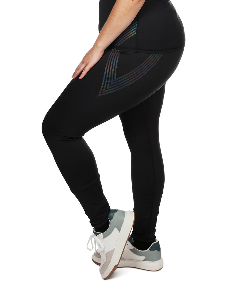 Women's Reflective Rainbow Slim-Fit High-Waist Shaping Performance Leggings