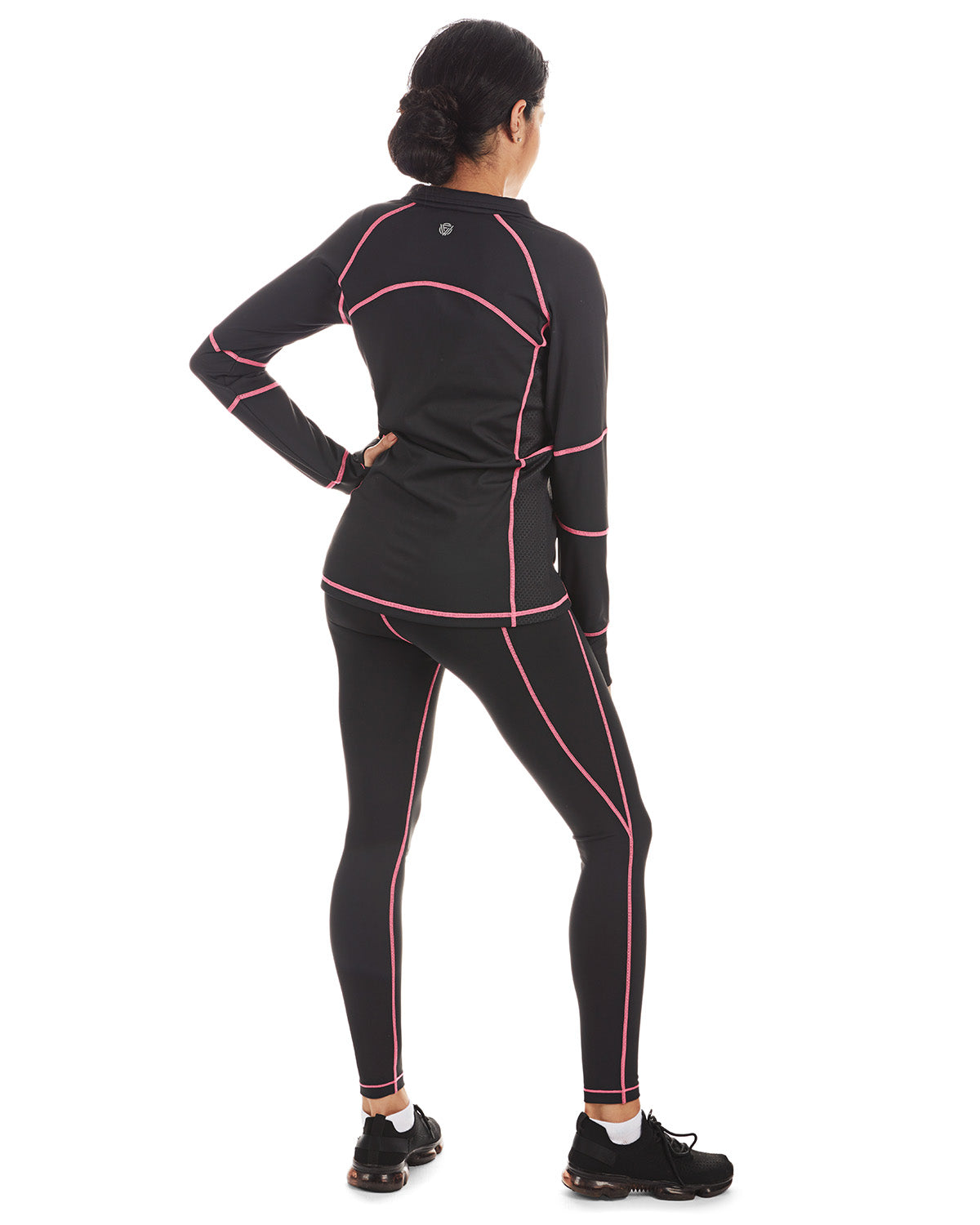 Women's Neon Stitching High-Waist Performance Shaping Leggings : Color: Black