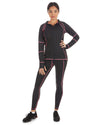 Women's Neon Stitching High-Waist Performance Shaping Leggings : Color: Black