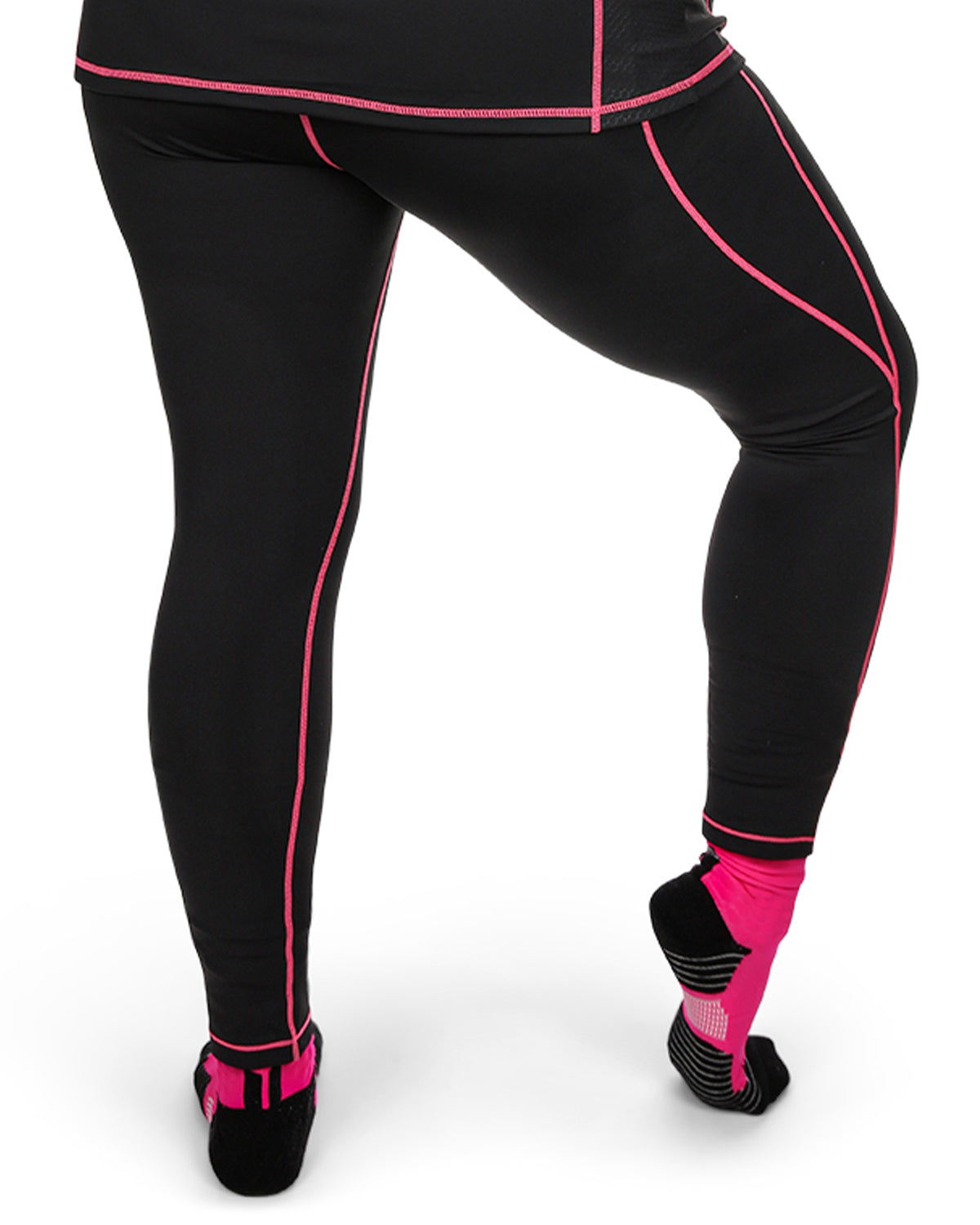 Women's Neon Stitching High-Waist Performance Shaping Leggings : Color: Black