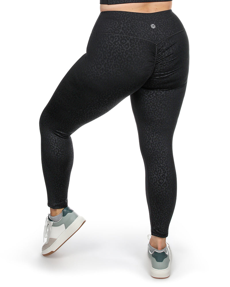 Zyia 12 Active Leopard Animal Print High Rise Scrunch Butt Leggings L Large