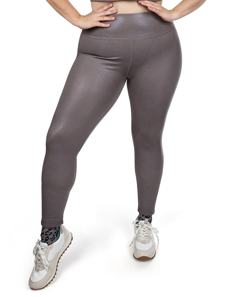 Women's High-Waist Metallic Print Scrunch Butt Performance Leggings