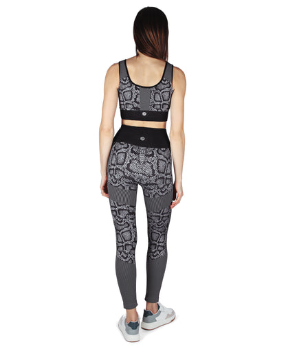 Seamless Jacquard 4-Way Stretch Legging : Color: Black
