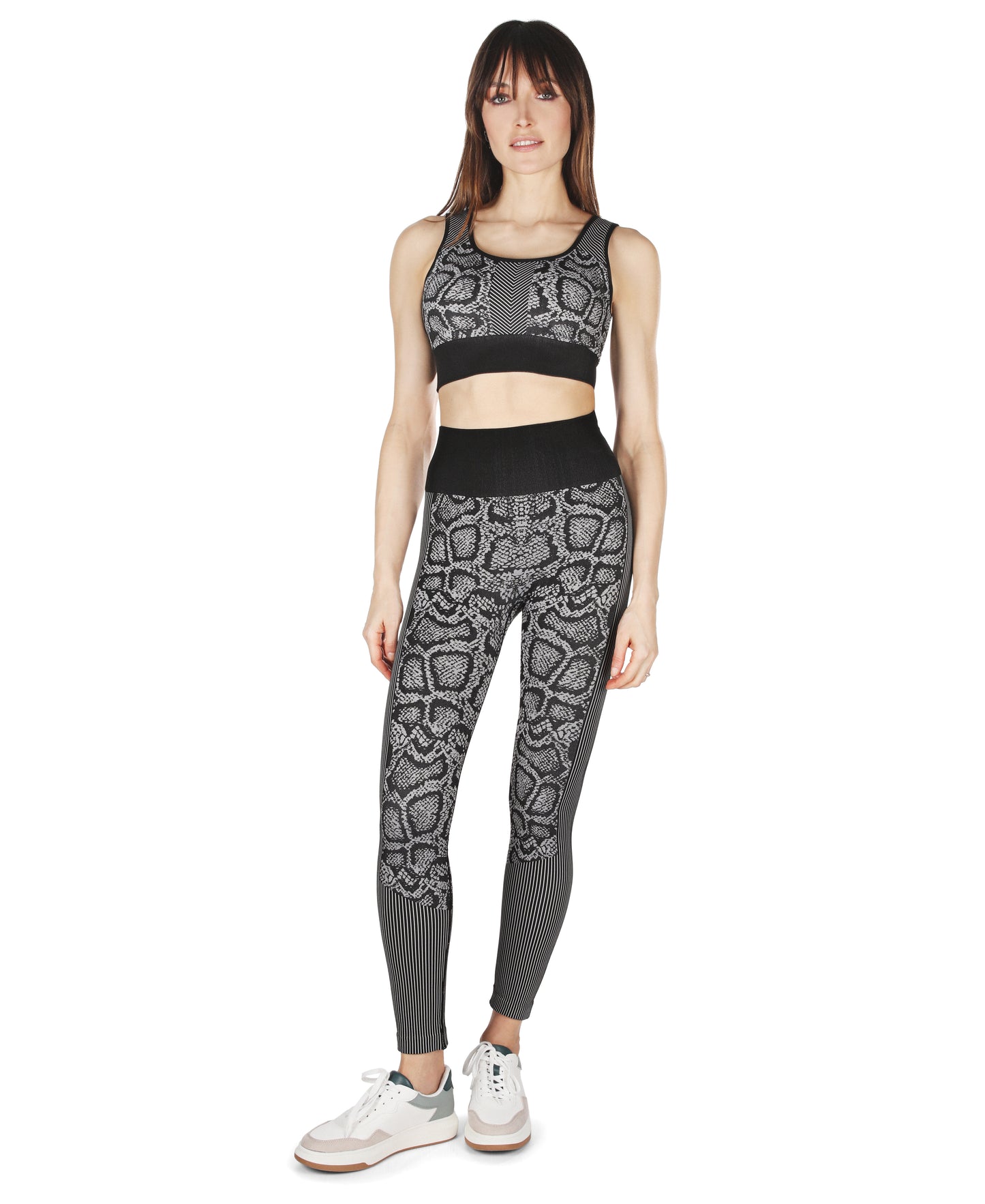 Seamless Jacquard 4-Way Stretch Legging : Color: Black