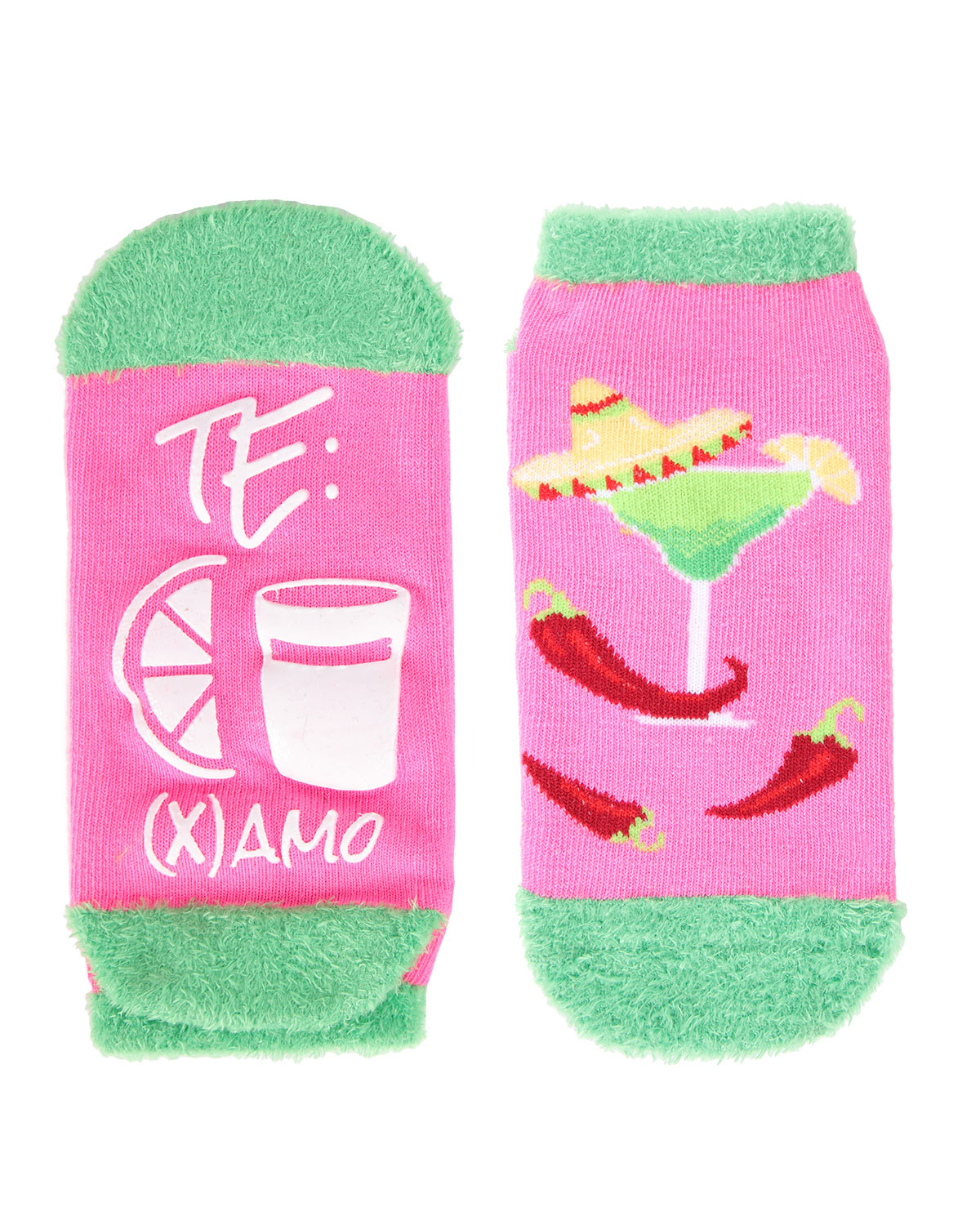 Te Amo Tequila Low-Cut Non-Skid Socks : Color: Sangria