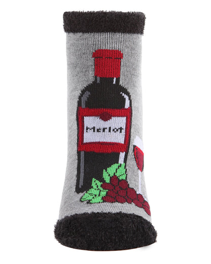 Women's You Had Me At Merlot Low-Cut Non-Skid Socks : Color: Medium Gray Heather