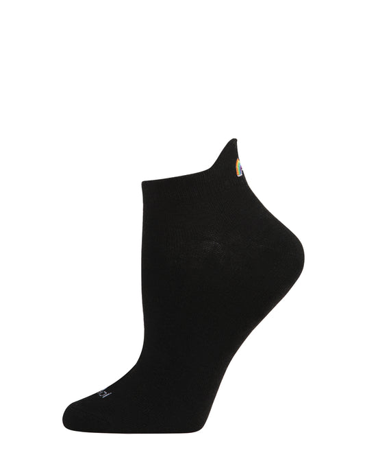 Women's Lightning & Rainbows Low Cut Tab Socks : Color: Black