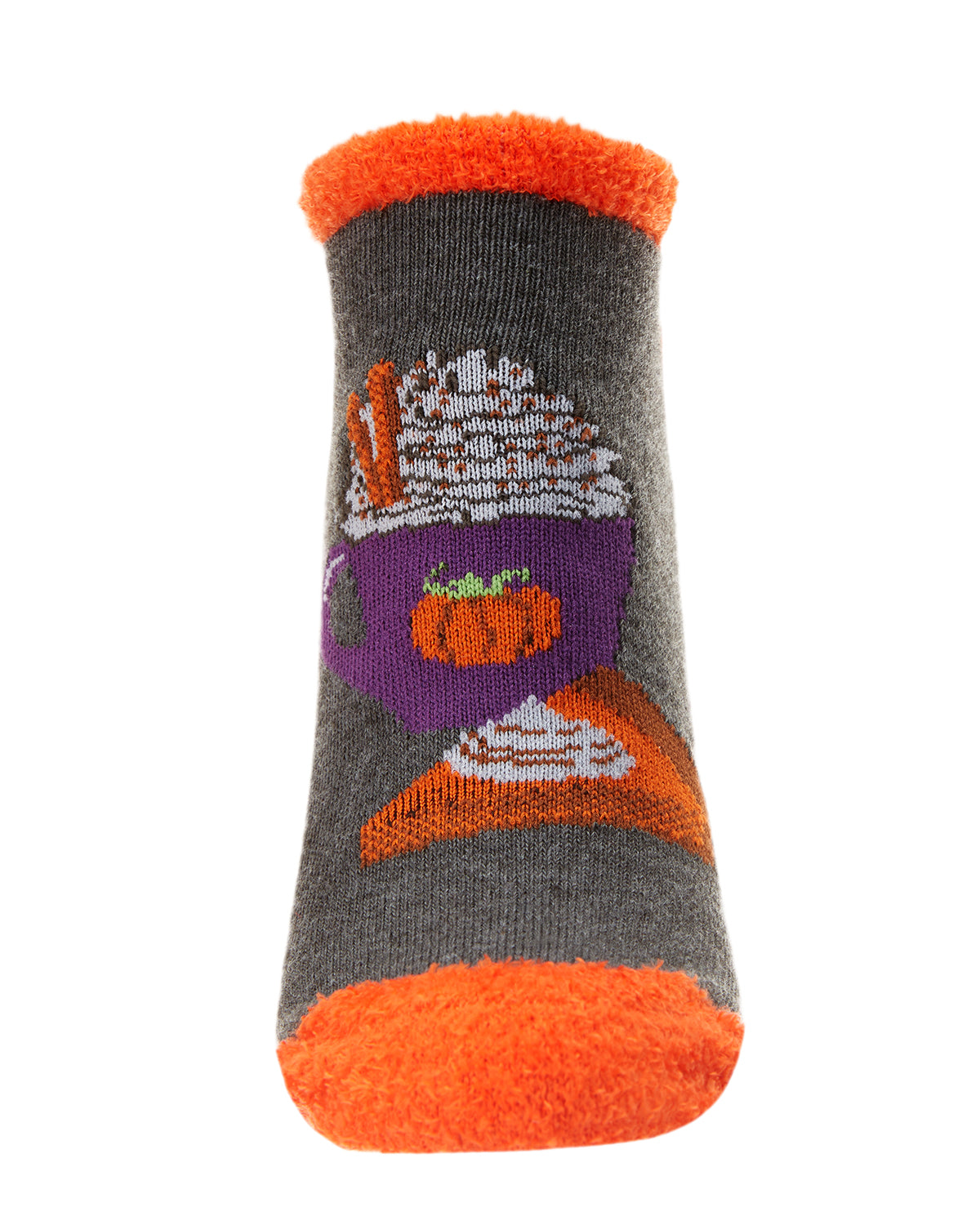 Women's Nice As Pumpkin Spice Low-Cut Non-Skid Socks : Color: Dark Gray Heather