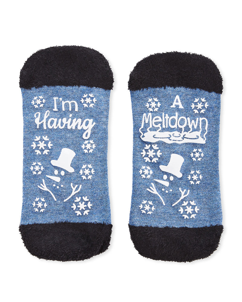 Women's Snowman Problems Low-Cut Non-Skid Socks