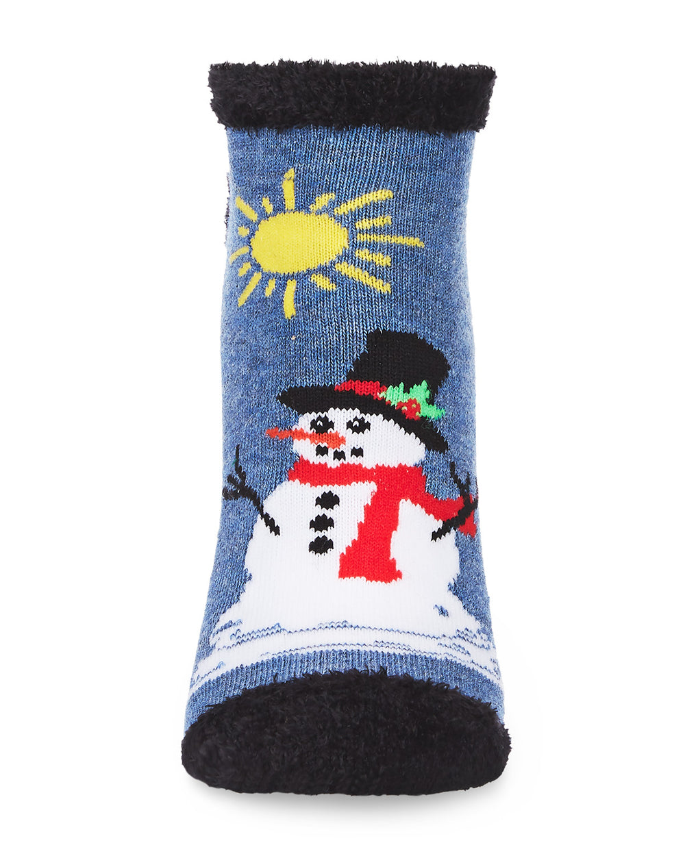 Women's Snowman Problems Low-Cut Non-Skid Socks : Color: Denim Heather