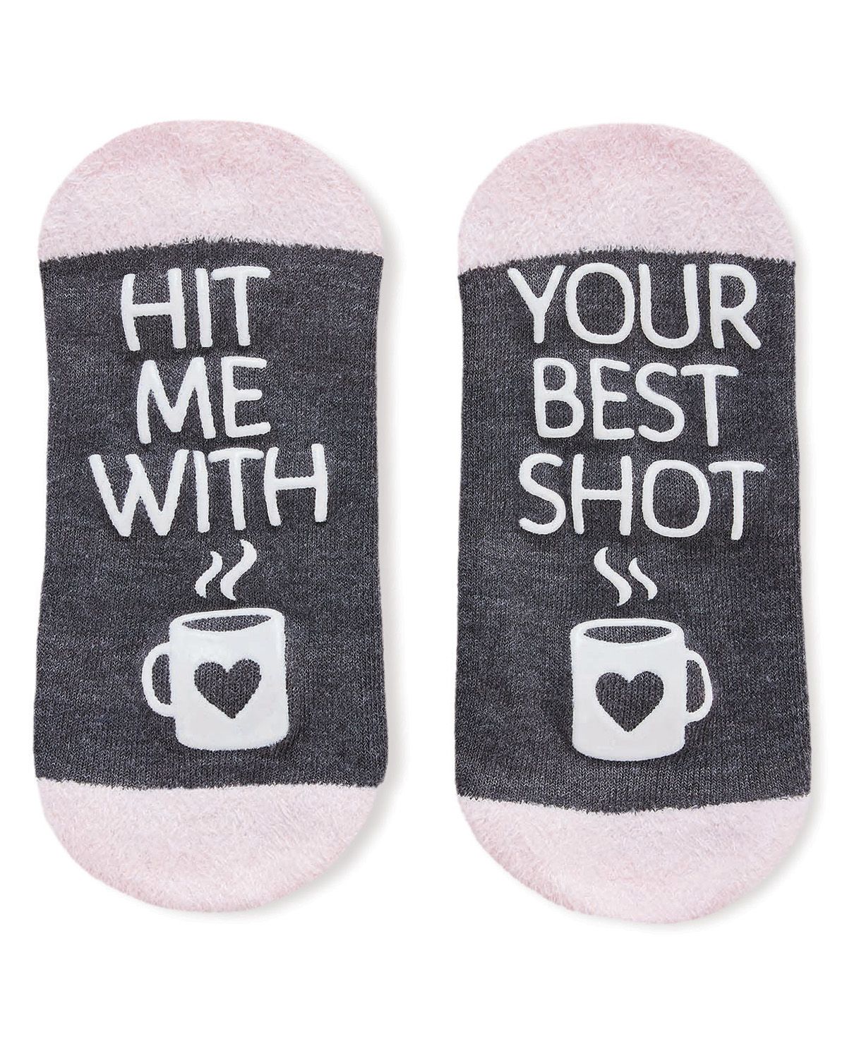 Women's Coffee Drinker Low-Cut Non-Skid Socks : Color: Dark Gray Heather