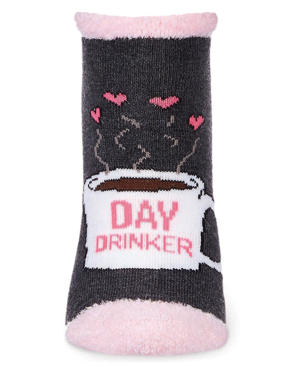 Women's Coffee Drinker Low-Cut Non-Skid Socks : Color: Dark Gray Heather