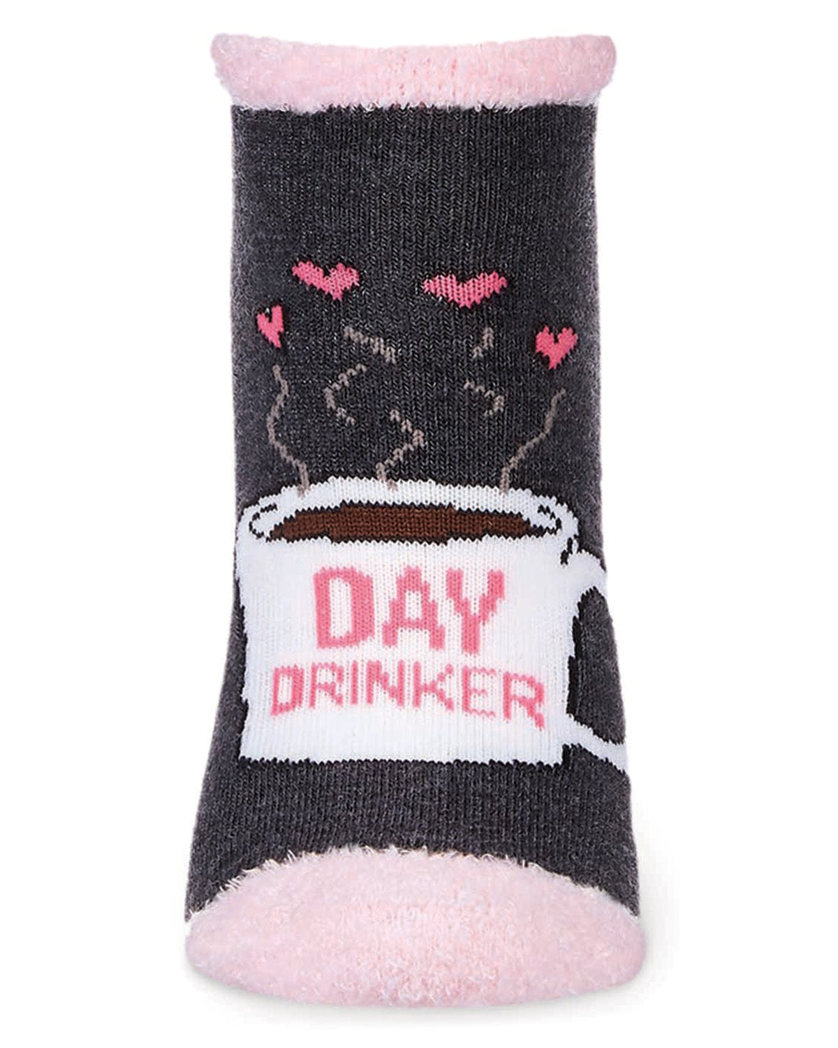 Women's Coffee Drinker Low-Cut Non-Skid Socks : Color: Dark Gray Heather