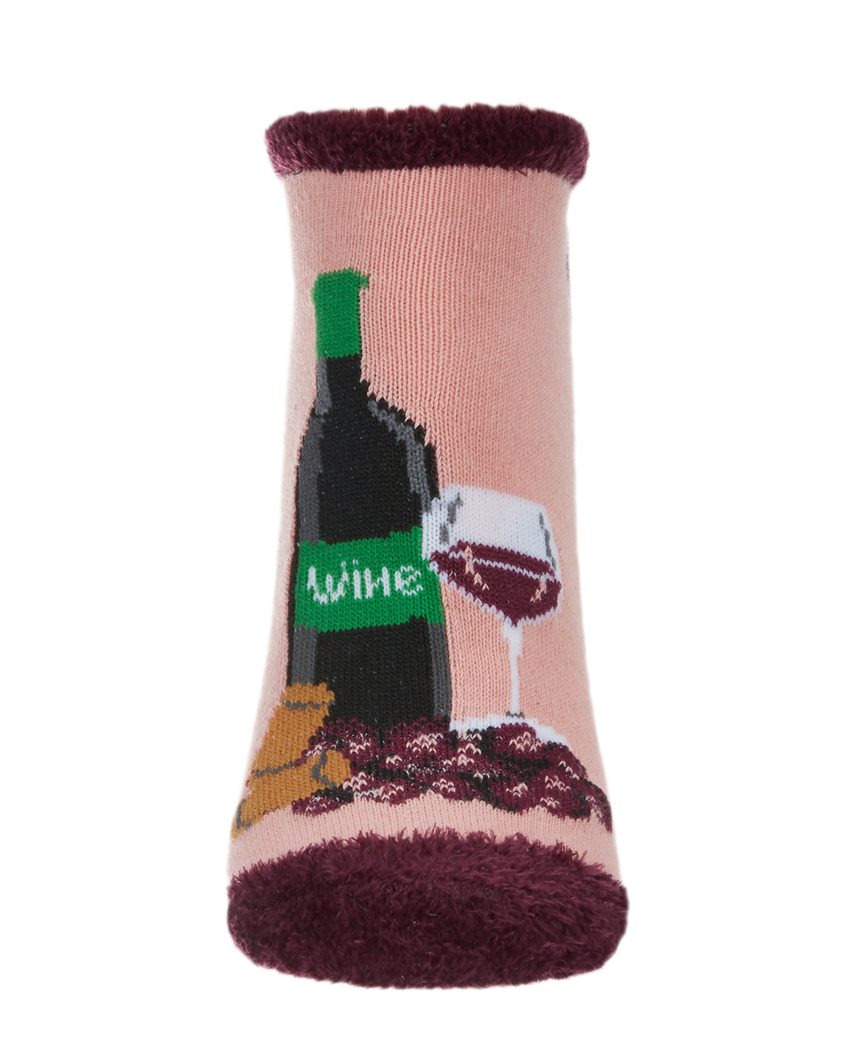 Women's Give Up Wine Low-Cut Non-Skid Socks : Color: Blush
