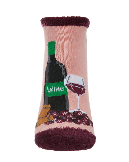 Women's Give Up Wine Low-Cut Non-Skid Socks : Color: Blush
