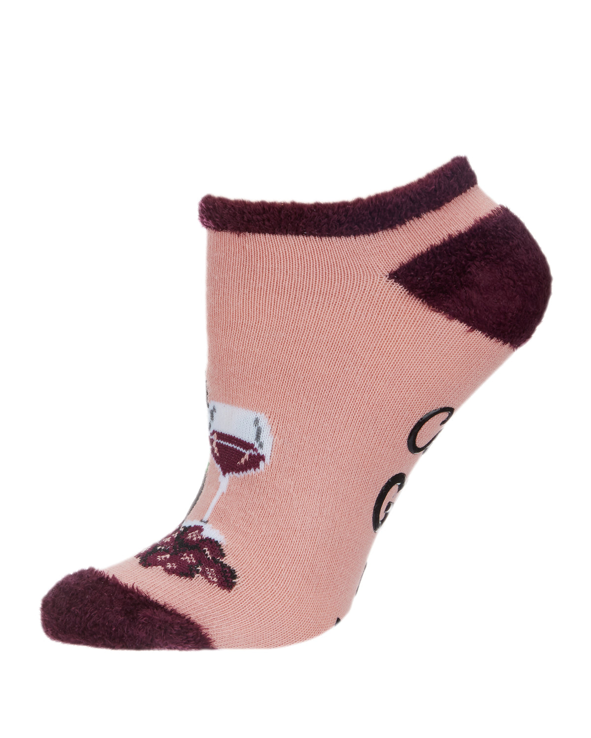 Women's Give Up Wine Low-Cut Non-Skid Socks : Color: Blush