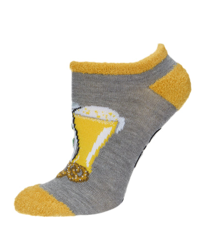 Women's I Give Into Beer Pressure Low-Cut Non-Skid Socks : Color: Medium Gray Heather