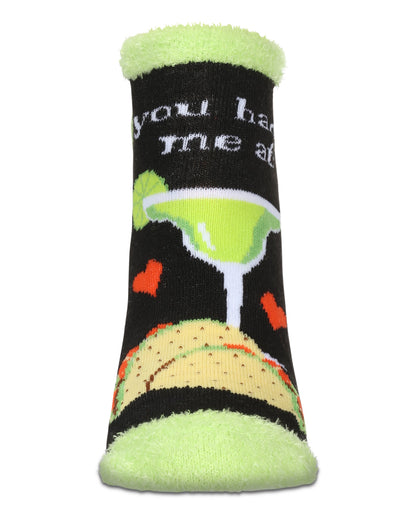 Women's Tequila N Tacos Low Cut Non-Skid Socks : Color: Black
