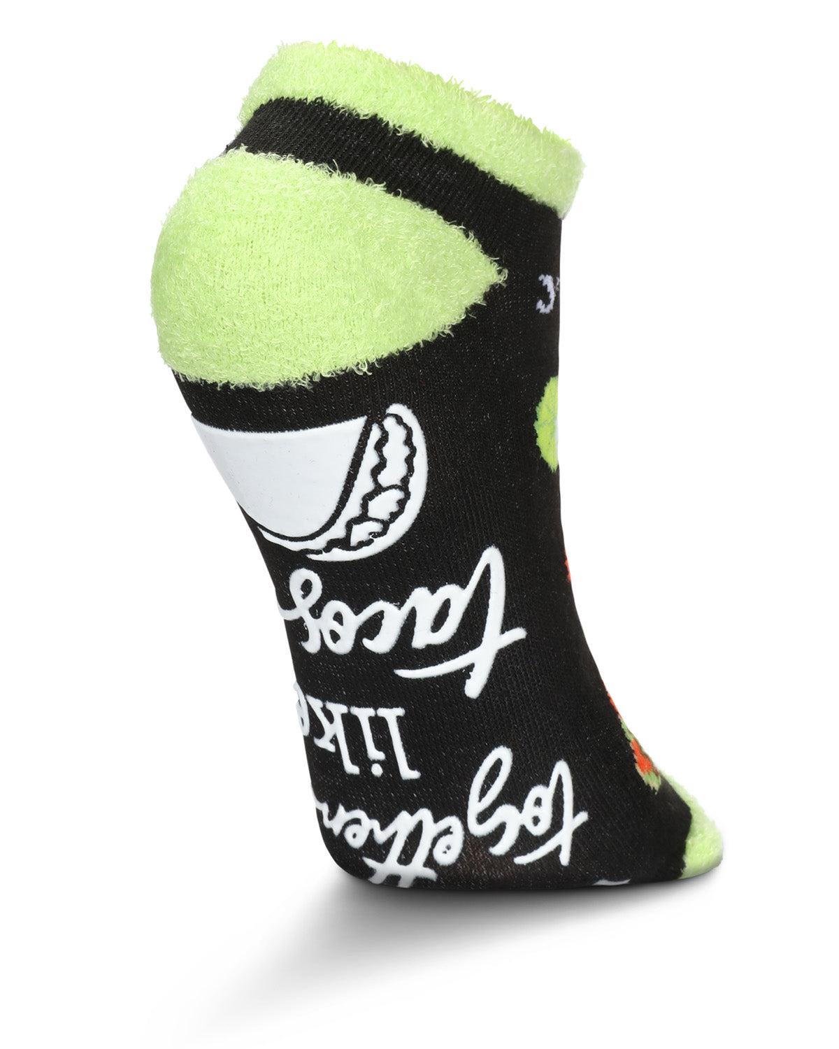 Women's Tequila N Tacos Low Cut Non-Skid Socks : Color: Black