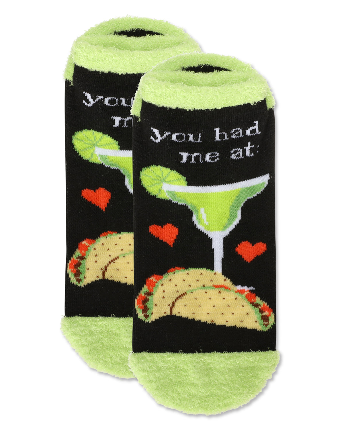 Women's Tequila N Tacos Low Cut Non-Skid Socks : Color: Black