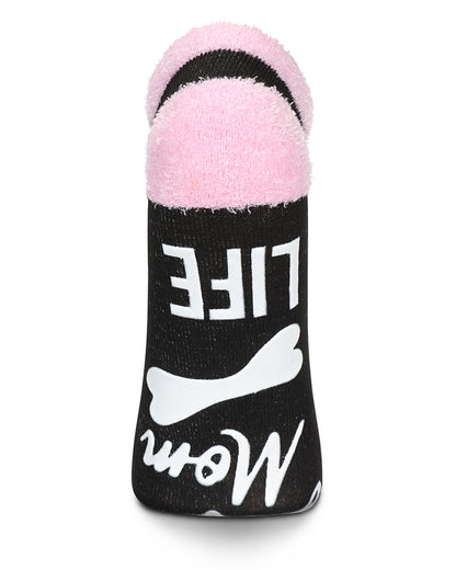 Women's Dog Mom Life Low-Cut Non-Skid Socks : Color: Black