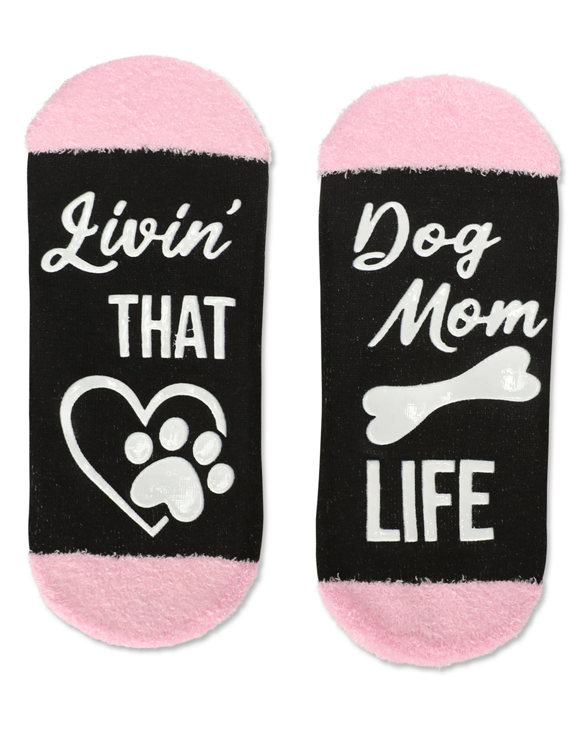 Women's Dog Mom Life Low-Cut Non-Skid Socks : Color: Black