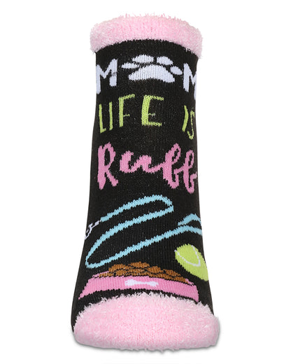 Women's Dog Mom Life Low-Cut Non-Skid Socks : Color: Black