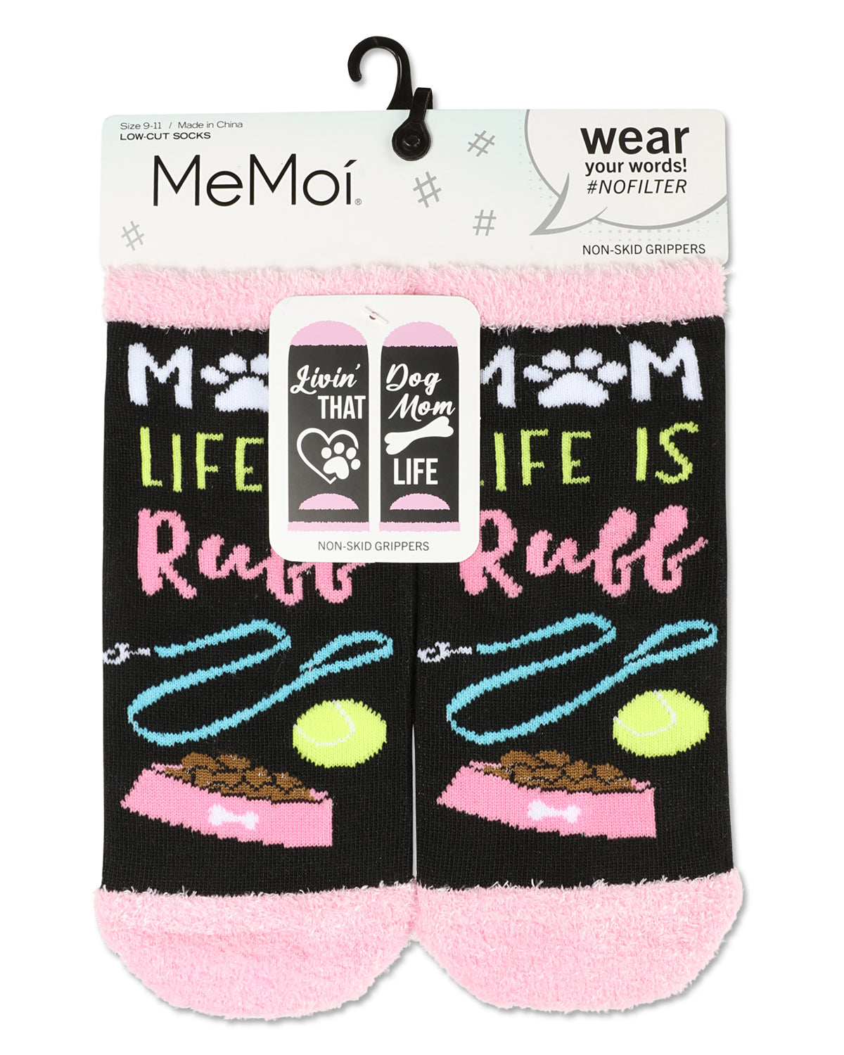 Women's Dog Mom Life Low-Cut Non-Skid Socks : Color: Black