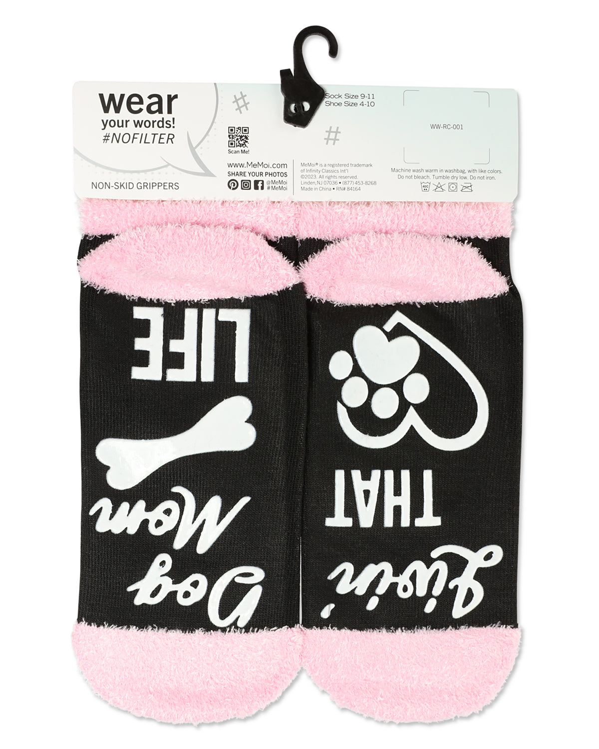 Women's Dog Mom Life Low-Cut Non-Skid Socks : Color: Black