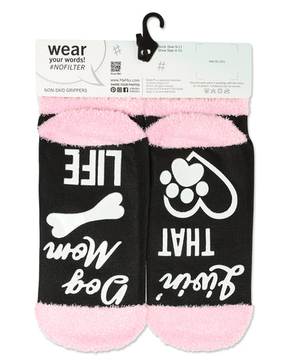 Women's Dog Mom Life Low-Cut Non-Skid Socks : Color: Black