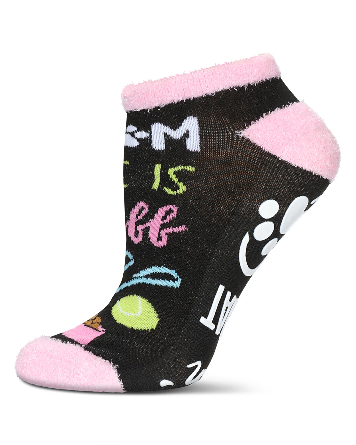 Women's Dog Mom Life Low-Cut Non-Skid Socks : Color: Black
