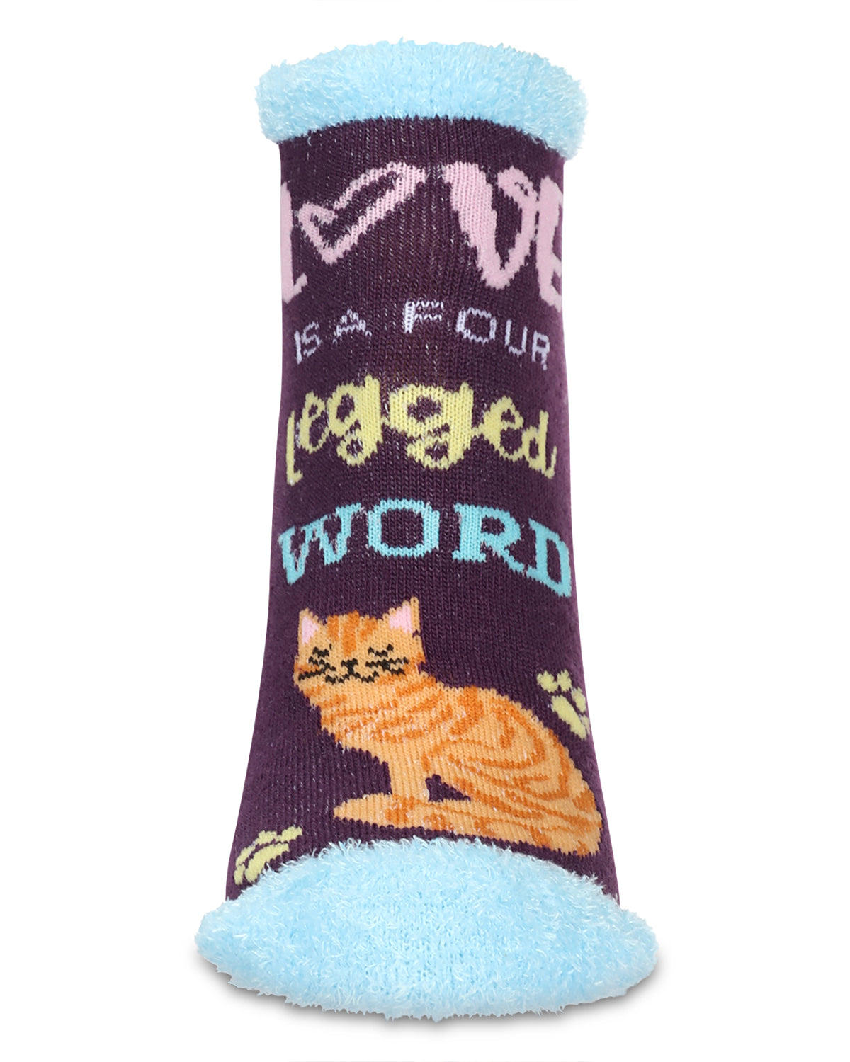 Women's Cat Mama Low-Cut Non-Skid Socks : Color: Blackberry Cordial