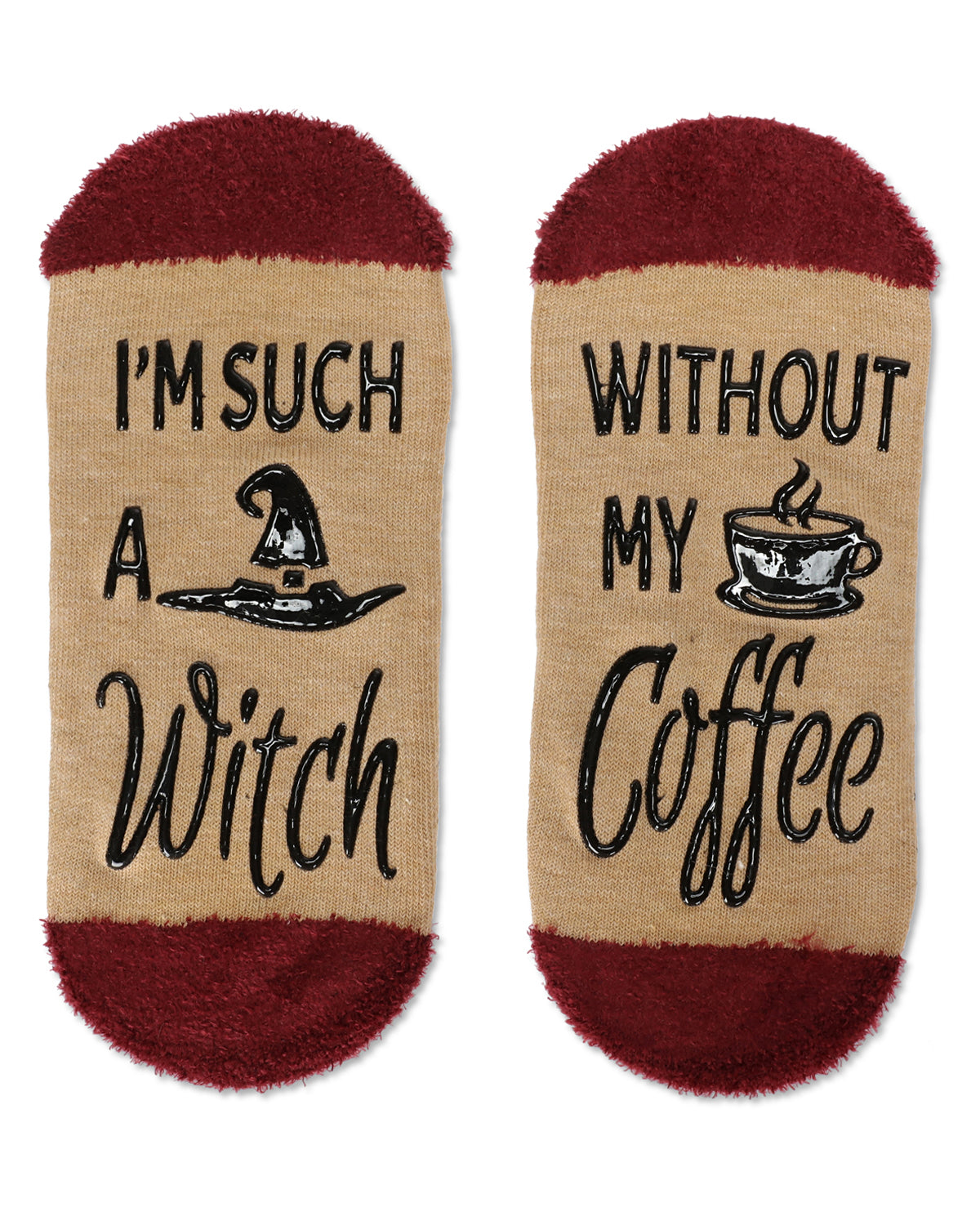 Women's Coffee Witch Low-Cut Non-Skid Socks : Color: Oatmeal Heather