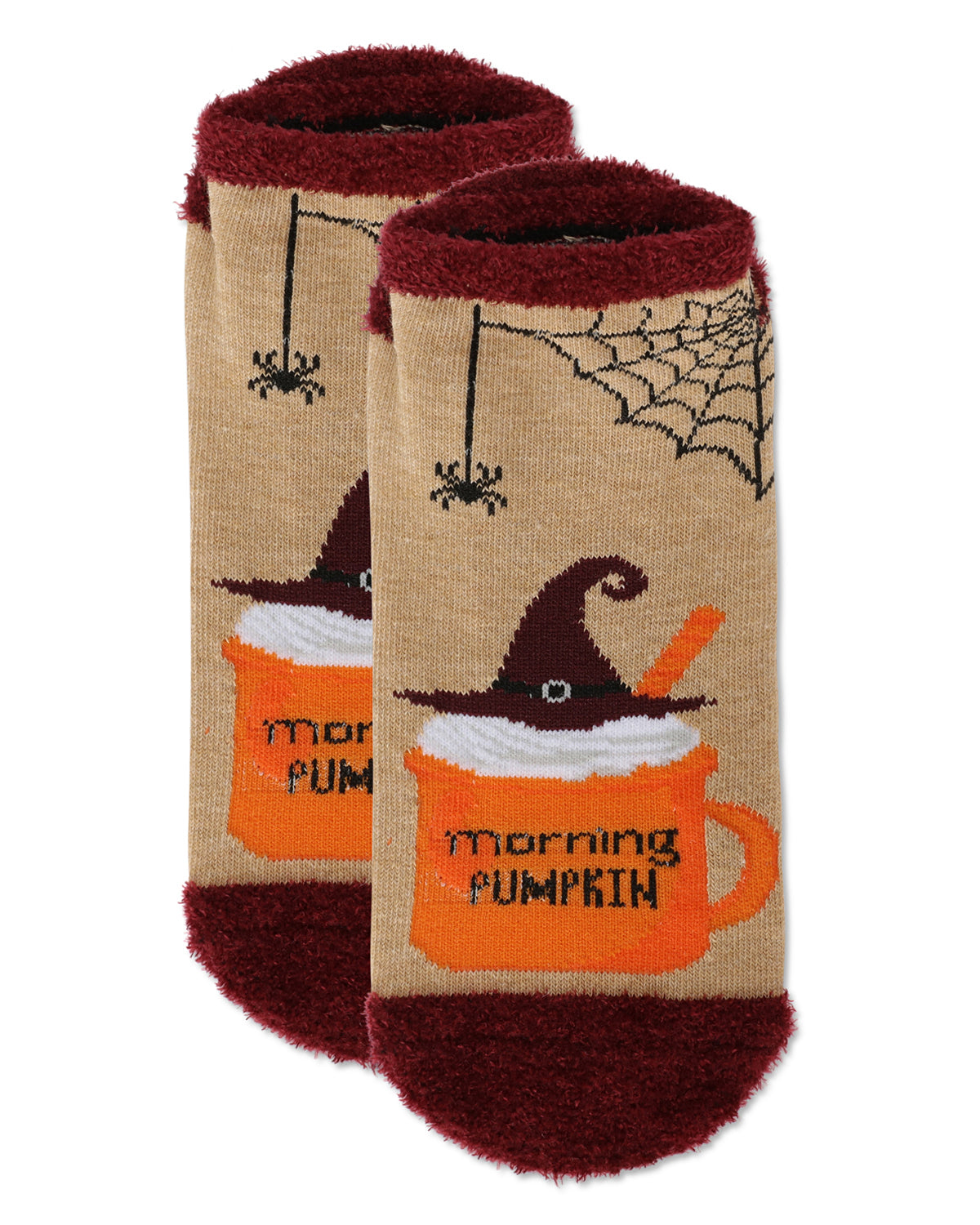 Women's Coffee Witch Low-Cut Non-Skid Socks : Color: Oatmeal Heather