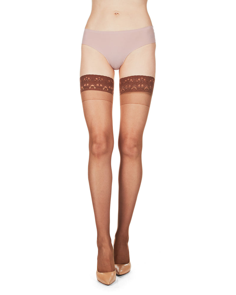 Romantic Silky Sheer Thigh High with Sandalfoot Toe - 1363