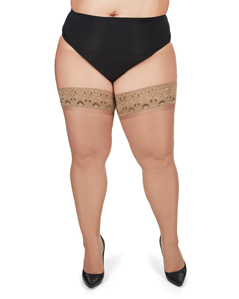 Sexy Sheer Lace Top Thigh High Stockings Hosiery Women Plus Size