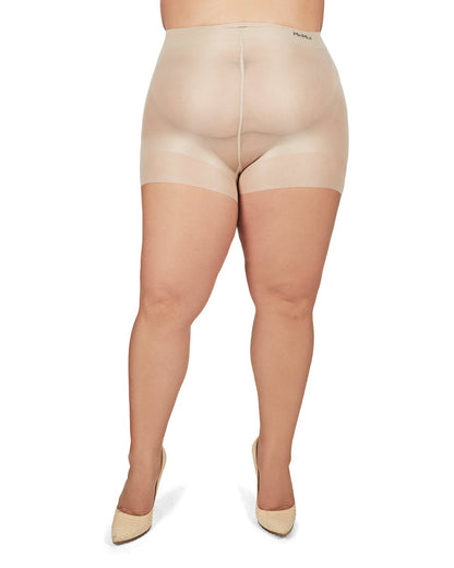 Plus Size Curvy Ultra Sheer Control Top Pantyhose : Color: City Beige