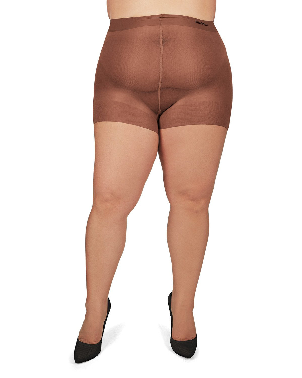 Plus Size Curvy Ultra Sheer Control Top Pantyhose : Color: French Coffee