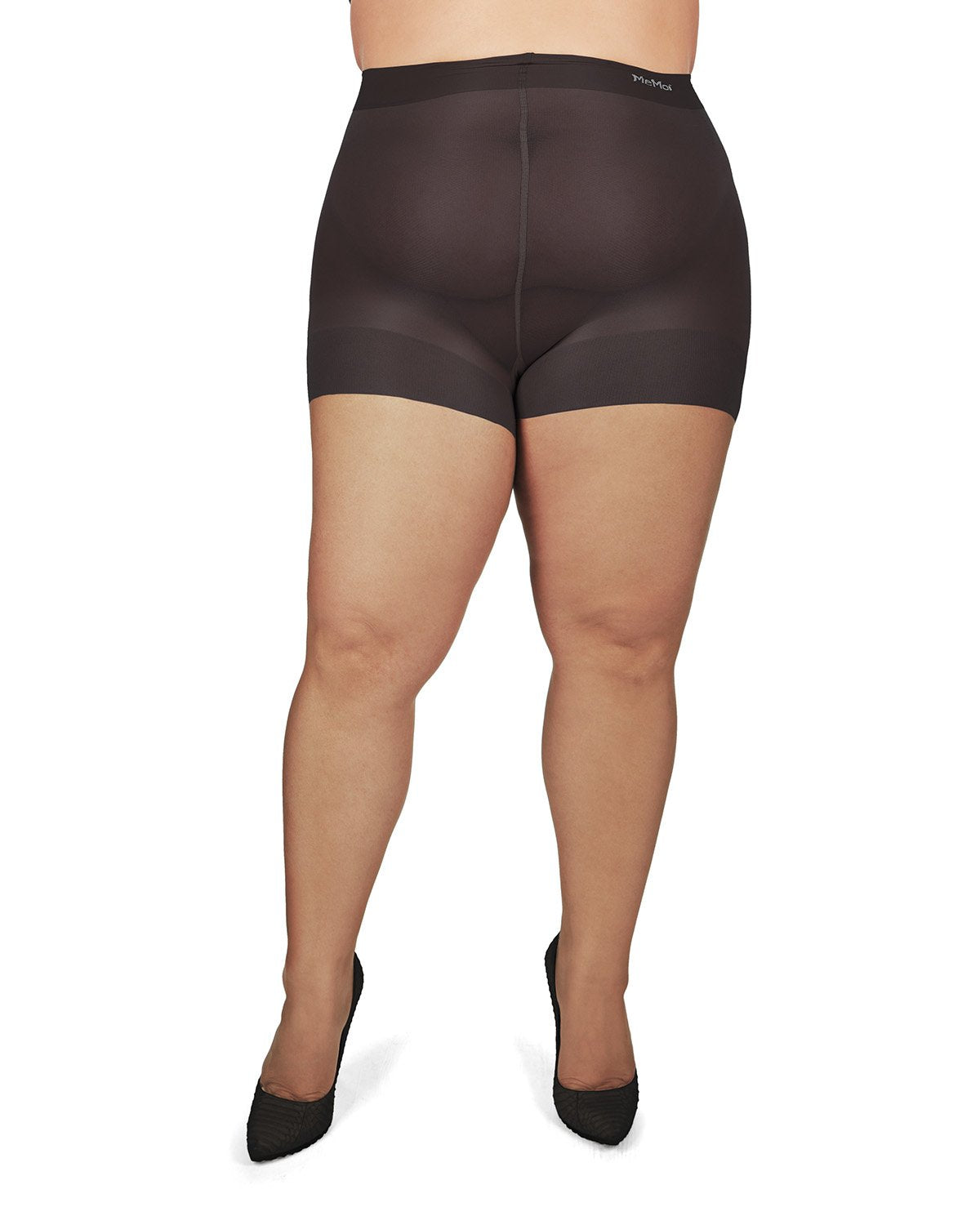 Plus Size Curvy Ultra Sheer Control Top Pantyhose : Color: Off Black