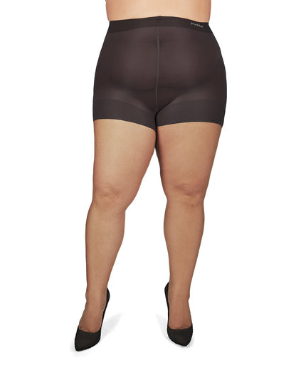 Plus Size Curvy Ultra Sheer Control Top Pantyhose : Color: Off Black