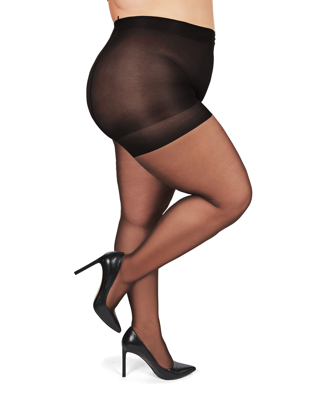 Women's Curvy All Day Sheer Control Top Pantyhose : Color: Jet Black