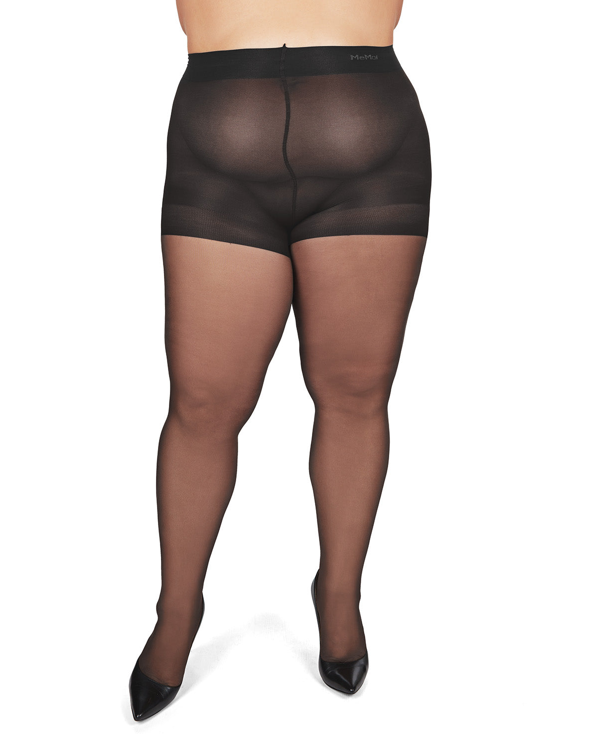 Women's Curvy All Day Sheer Control Top Pantyhose : Color: Off Black