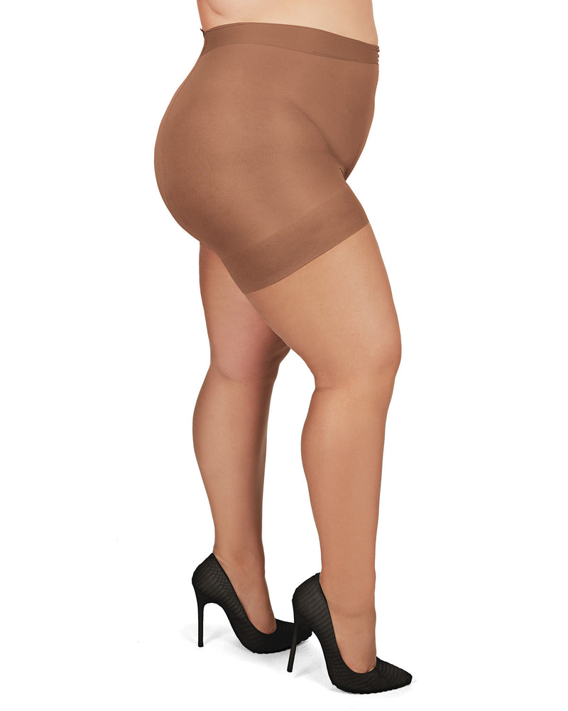 All Day Plus Size Curvy Sheer Control Top Pantyhose