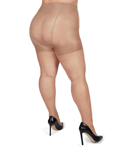 Plus Size Curvy Silky Sheer Control Top Pantyhose : Color: Nude